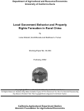 Cover page: Local Government Behavior and Property Rights Formation in Rural China