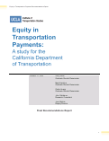 Cover page of Equity in Transportation Payments: A Study for the California Department of Transportation
