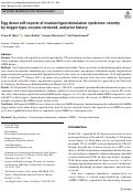 Cover page: Egg donor self-reports of ovarian hyperstimulation syndrome: severity by trigger type, oocytes retrieved, and prior history.