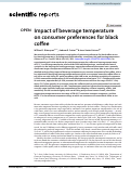 Cover page: Impact of beverage temperature on consumer preferences for black coffee.