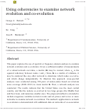 Cover page: Using coherencies to examine network evolution and co-evolution