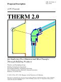 Cover page: THERM 2.0: a PC Program for Analyzing Two-Dimensional Heat Transfer through Building 
Products