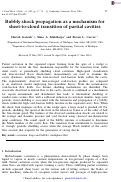 Cover page: Bubbly shock propagation as a mechanism for sheet-to-cloud transition of partial cavities