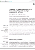 Cover page: The Role of Remote Monitoring in Evaluating Fatigue in Multiple Sclerosis: A Review