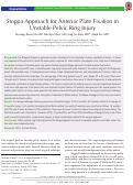 Cover page: Stoppa Approach for Anterior Plate Fixation in Unstable Pelvic Ring Injury