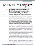 Cover page: Precipitation phenomena in Al-Zn-Mg alloy matrix composites reinforced with B4C particles