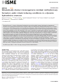 Cover page: Metabolically diverse microorganisms mediate methylmercury formation under nitrate-reducing conditions in a dynamic hydroelectric reservoir.