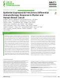 Cover page: Epithelial Expressed B7-H4 Drives Differential Immunotherapy Response in Murine and Human Breast Cancer.