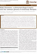 Cover page: Body Awareness: A phenomenological inquiry into the common ground of mind-body therapies