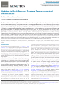 Cover page: Updates to the Alliance of Genome Resources central infrastructure.