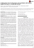 Cover page: COLLABORATIVE CARE FOR DEPRESSION AMONG PATIENTS WITH LIMITED ENGLISH PROFICIENCY: A SYSTEMATIC REVIEW