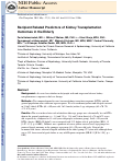 Cover page: Recipient Related Predictors of Kidney Transplantation Outcomes in the Elderly