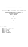 Cover page: Kinematic earthquake source imaging: theory and applications