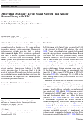 Cover page: Differential Disclosure Across Social Network Ties Among Women Living with HIV