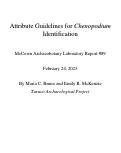 Cover page: 89. Attribute Guidelines for Chenopodium Identification