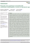 Cover page: Polycystic ovary syndrome is associated with nonalcoholic steatohepatitis in women of reproductive age