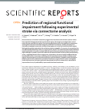 Cover page: Prediction of regional functional impairment following experimental stroke via connectome analysis