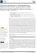 Cover page: Conservation and Expansion of Transcriptional Factor Repertoire in the <i>Fusarium oxysporum</i> Species Complex.