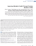 Cover page: Improving Metabolic Health Through Precision Dietetics in Mice