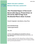 Cover page: The Potential Impact of Increased Renewable Energy Penetrations on Electricity Bill Savings from Residential Photovoltaic Systems