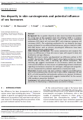 Cover page: Sex disparity in skin carcinogenesis and potential influence of sex hormones