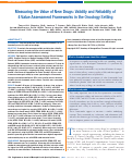 Cover page: Measuring the Value of New Drugs: Validity and Reliability of 4 Value Assessment Frameworks in the Oncology Setting.