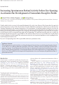 Cover page: Increasing Spontaneous Retinal Activity before Eye Opening Accelerates the Development of Geniculate Receptive Fields