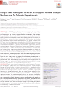 Cover page: Fungal Seed Pathogens of Wild Chili Peppers Possess Multiple Mechanisms To Tolerate Capsaicinoids.