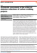 Cover page: Systematic assessment of the achieved emission reductions of carbon crediting projects.