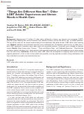 Cover page: “Things Are Different Now But”: Older LGBT Adults’ Experiences and Unmet Needs in Health Care