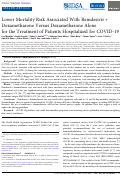 Cover page of Lower mortality risk associated with remdesivir + dexamethasone versus dexamethasone alone for the treatment of patients hospitalized for COVID-19.