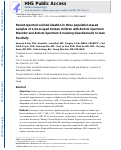 Cover page: Parent-Reported Suicidal Ideation in Three Population-Based Samples of School-Aged Korean Children With Autism Spectrum Disorder and Autism Spectrum Screening Questionnaire Screen Positivity