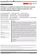 Cover page: Deflazacort vs prednisone treatment for Duchenne muscular dystrophy: A meta-analysis of disease progression rates in recent multicenter clinical trials.