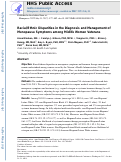 Cover page: Racial/ethnic disparities in the diagnosis and management of menopause symptoms among midlife women veterans