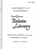 Cover page: LONGITUDINAL DISPERSION IN PACKED GAS-ABSORPTION COLUMNS