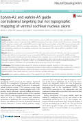 Cover page: Ephrin-A2 and ephrin-A5 guide contralateral targeting but not topographic mapping of ventral cochlear nucleus axons
