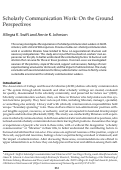 Cover page of Scholarly Communication Work: On the Ground Perspectives