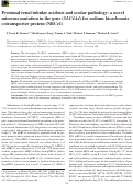 Cover page: Proximal renal tubular acidosis and ocular pathology: a novel missense mutation in the gene (SLC4A4) for sodium bicarbonate cotransporter protein (NBCe1)