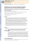 Cover page: Using Photovoice to Assess and Promote Environmental Approaches to Tobacco Control in AAPI Communities