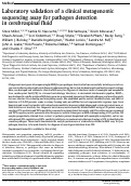 Cover page: Laboratory validation of a clinical metagenomic sequencing assay for pathogen detection in cerebrospinal fluid