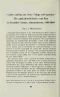 Cover page: "Cattle Aplenty and Other Things in Proportion"" The Agricultural Society and Fair in Franklin County, Massachusetts, 1810-1860