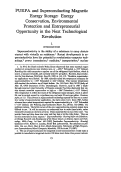 Cover page: PURPA and Superconducting Magnetic Energy Storage: Energy Conservation, Environmental Protection and Entrepreneurial Opportunity in the Next Technological Revolution