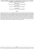 Cover page: Virtually anything can happen: investigating short-term memory in capuchin monkeys using virtual environments