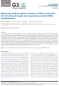 Cover page: Massively parallel analysis of human 3′ UTRs reveals that AU-rich element length and registration predict mRNA destabilization