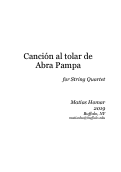 Cover page: Canción al tolar de Abra Pampa