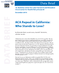 Cover page: ACA Repeal in California: Who Stands to Lose?