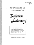 Cover page: RADIOACTIVE ISOTOPES OF BISMUTH