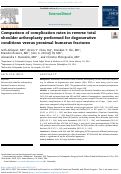 Cover page: Comparison of complication rates in reverse total shoulder arthroplasty performed for degenerative conditions versus proximal humerus fractures