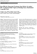 Cover page: Does Effective Depression Treatment Alone Reduce Secondary HIV Transmission Risk? Equivocal Findings from a Randomized Controlled Trial