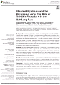 Cover page: Intestinal Dysbiosis and the Developing Lung: The Role of Toll-Like Receptor 4 in the Gut-Lung Axis